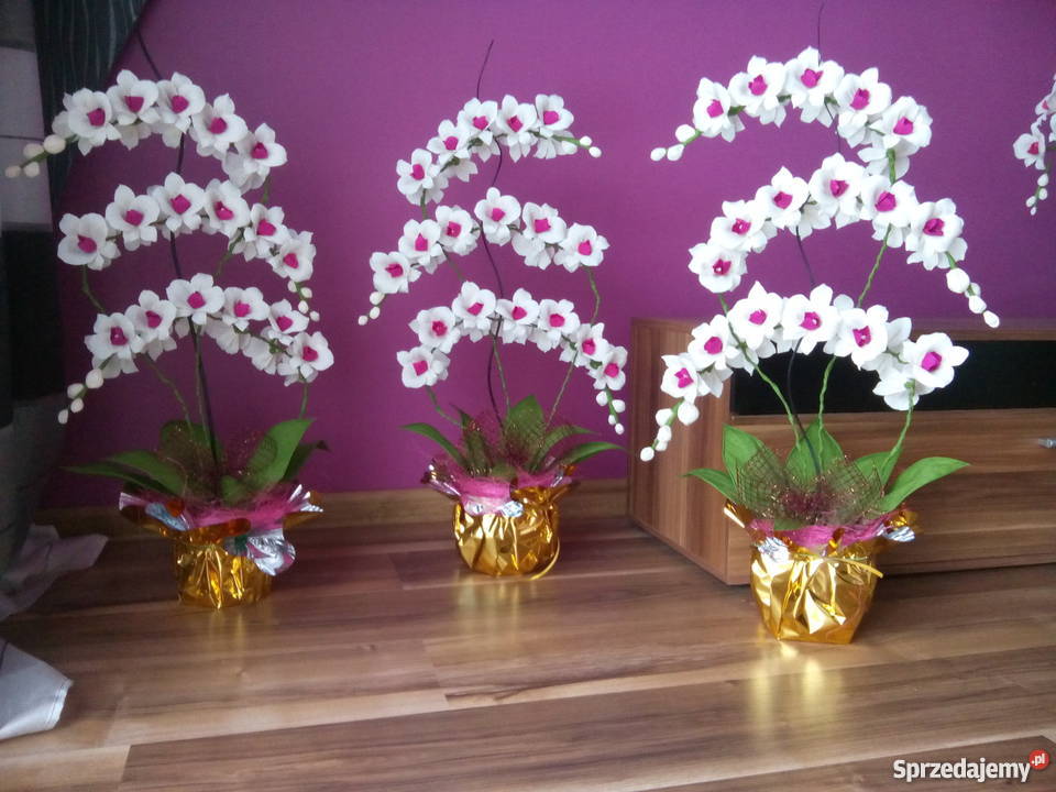 Kwiaty z bibuły storczyk Kadzidło sprzedam