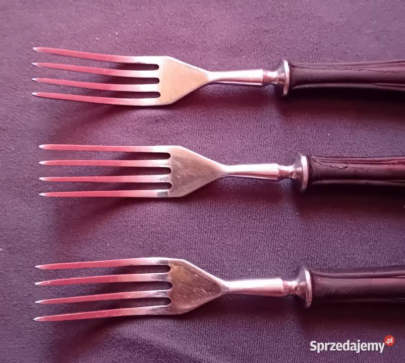 Trzy widelce Gerlach z bakelitowymi trzonkami