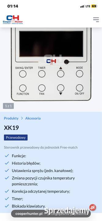 Sterownik przewodowy klimatyzatorów XK19 2 Bytom