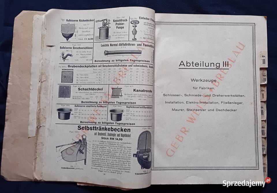 Katalog narzędzi maszyn i art metalkowych Gebr wielkopolskie Koźminek sprzedam