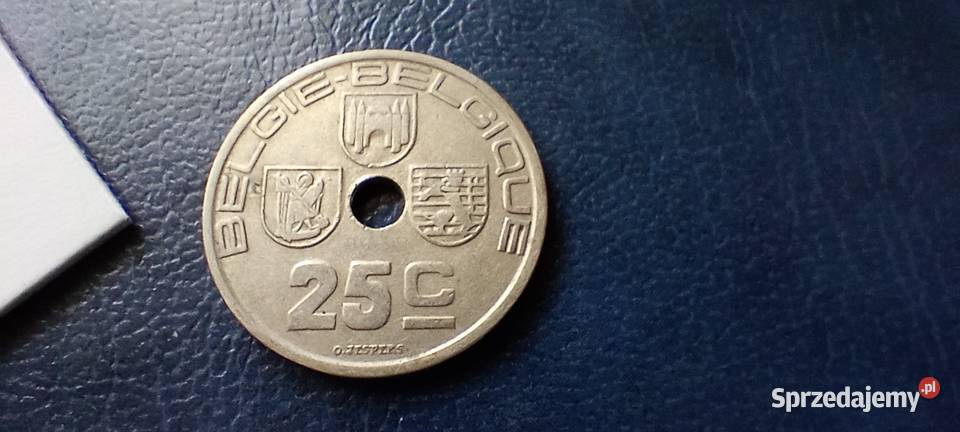 Stare monety 25 cent 1938 Belgia