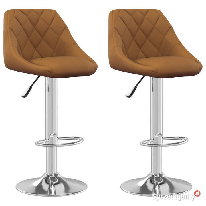 Stołki barowe 2 brązowe obite aksamitem WM335303 Warszawa sprzedam