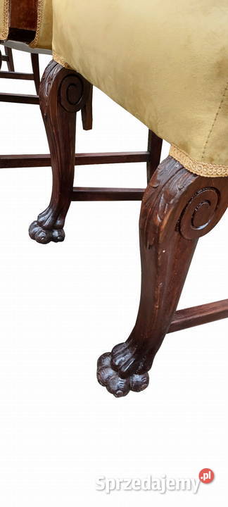 KOMPLET KRZESEŁ Z FOTELAMI NA LWICH ŁAPACH