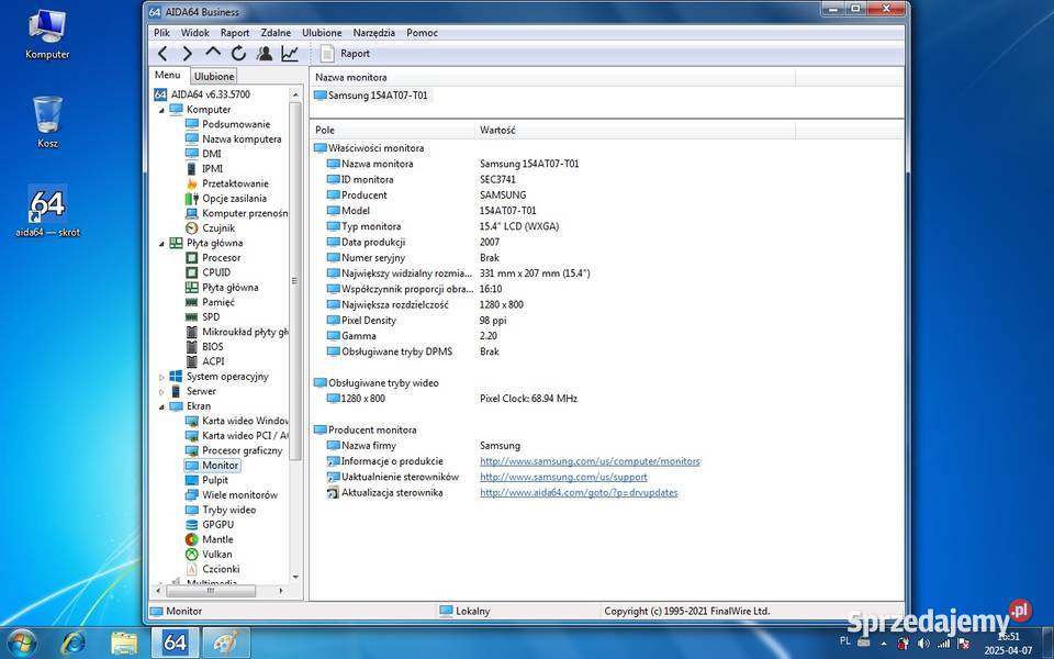 Toshiba a300149 Core2Duo T5550 1833MHzRam4Gb Włocławek