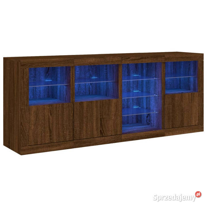 Szafka z oświetleniem LED brązowy dąb 164x37x67 Warszawa