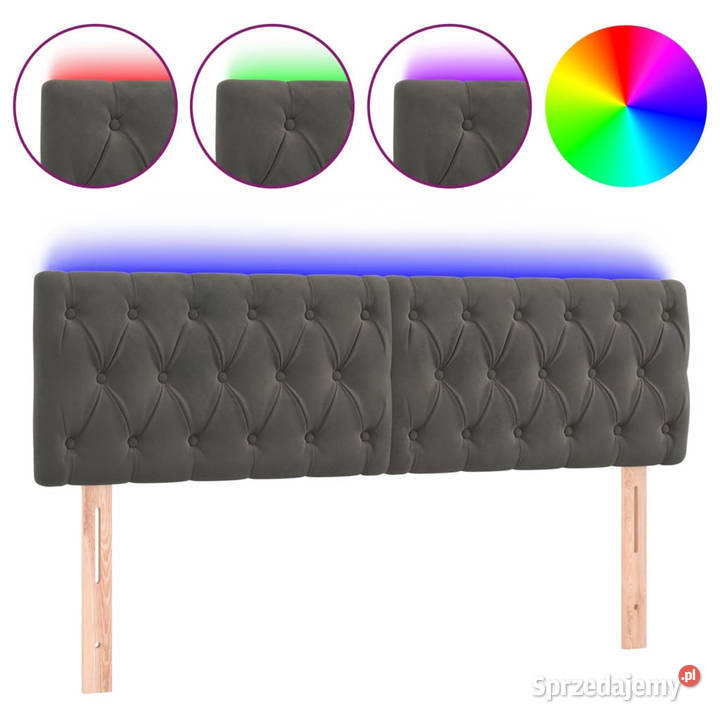 Zagłówek do łóżka z LED ciemnoszary 144x7x7888 Warszawa sprzedam