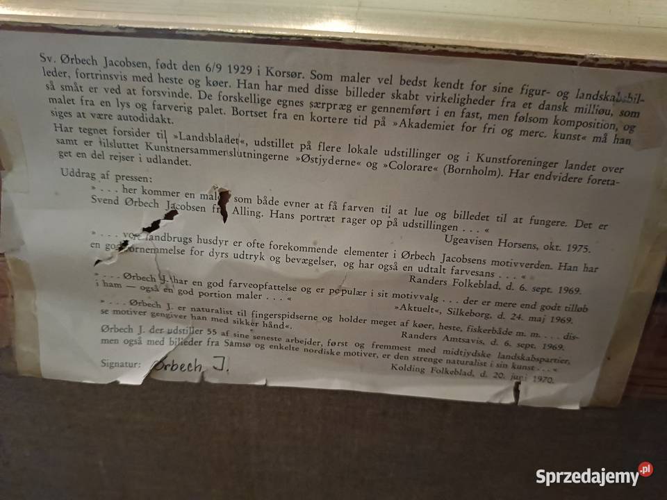 Duży obraz olejny na płótnie w pięknej ramie Lipno sprzedam