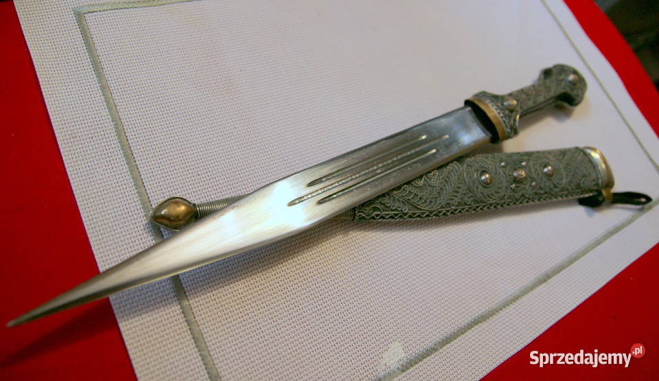 Oryginalny kindżał kamakaukaski ostry sztylet XX