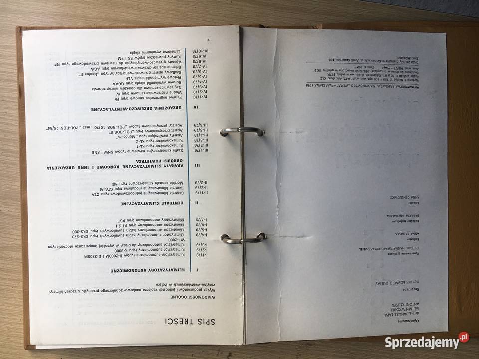 Katalog SWW 0874 Urządzenia klimatyzacyjno Antykwariat Łęczyca sprzedam