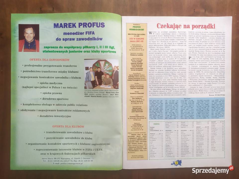 Skarb kibica ligi w Europie sezon 200102 Czasopisma Łódź sprzedam