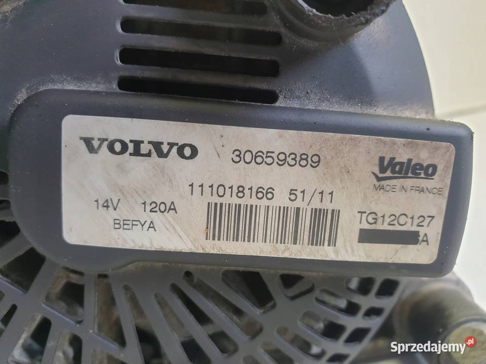 ALTERNATOR Volvo C30 D2 16 D 30659389 oryginał osobowe Chełm