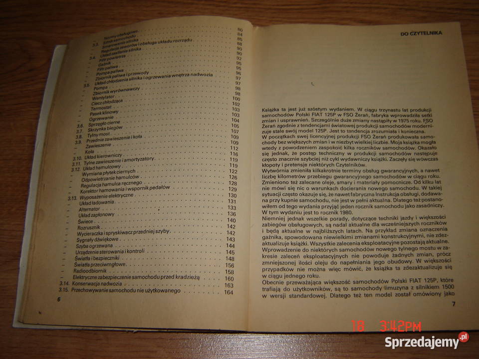Sprzedam książkę FIAT 125 p Zelów sprzedam