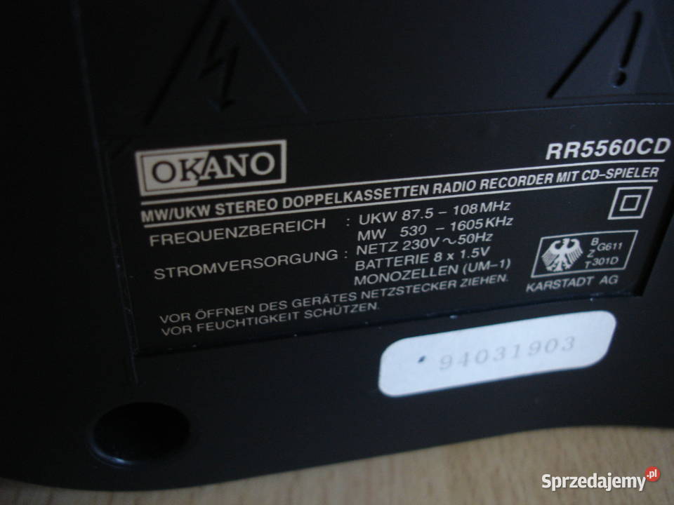 Radiomagnetofon OKANO RR5560 CD lubuskie Zielona Góra
