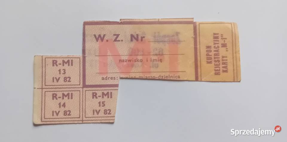 Kartka zaopatrzeniowa MI IV 82 Zespół Szkół Antyki, Sztuka, Kolekcje