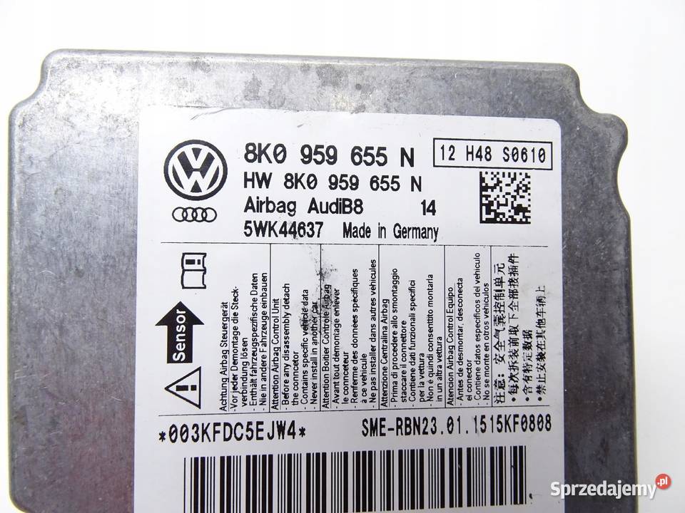 MODUŁ STEROWNIK SENSOR AIRBAG 8K0959655N AUDI A4