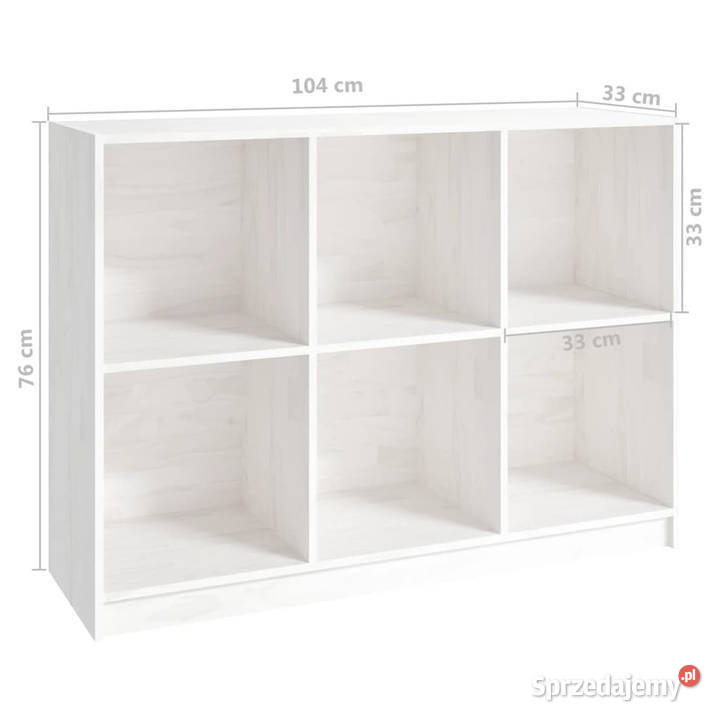 Regał na książki biały 104x33x76 lite drewno mazowieckie