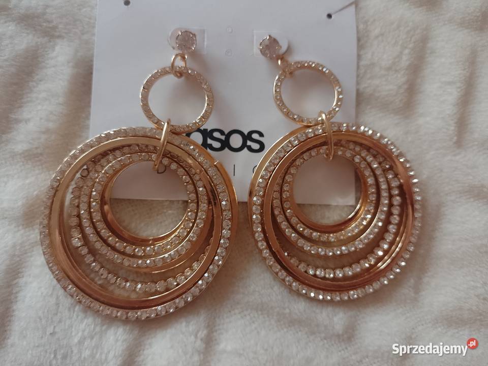ASOS Długie bogato zdobione kolczyki koła z Kraków
