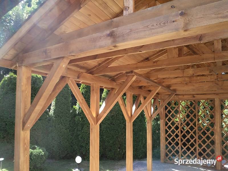 Wiata garażowa 1 drewniana 45x45m dach 2spadowy Parzymiechy