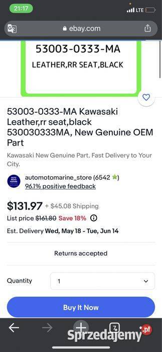 530030333MA Kawasaki Z800 Skóra siedzenie Kanapa Poznań