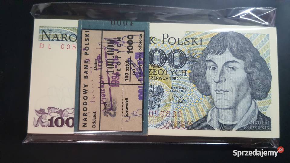 100 x 1000 ZŁOTYCH 1982 s DL PACZKA UNC Warszawa