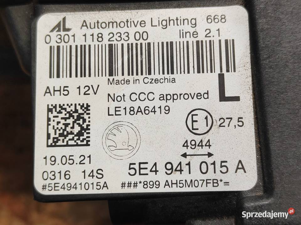 Lampa Lewy Przód Full LED Skoda Octavia IV 1924 Pleszew