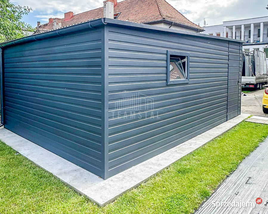 Garaż Blaszany 4x6m Brama Uchylna Drzwi Okno Olsztyn