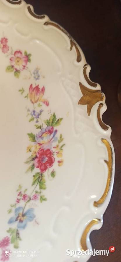 Zloty Kieliszek z białej porcelany Sygnowany M Gdańsk