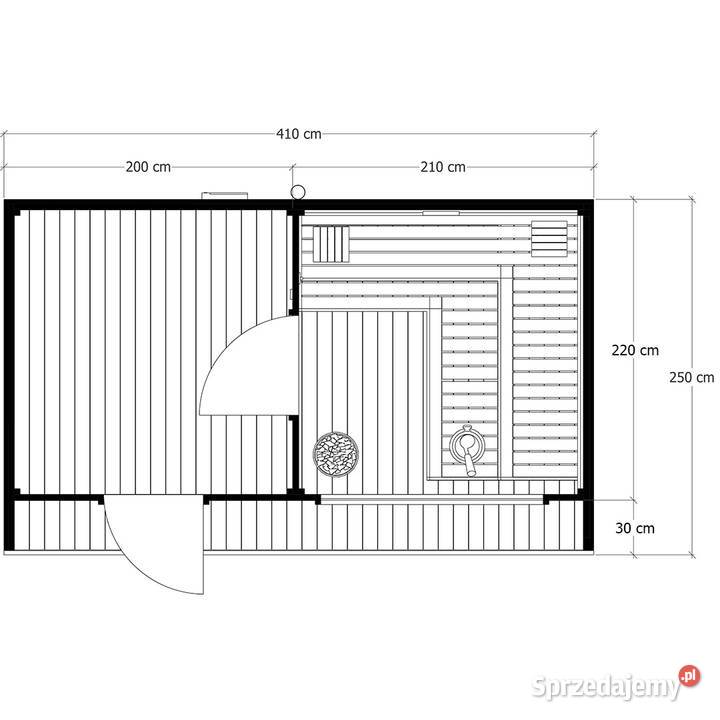 Sauna ogrodowa SADE 410 x 250 DOSTAWA W Bielsko-Biała