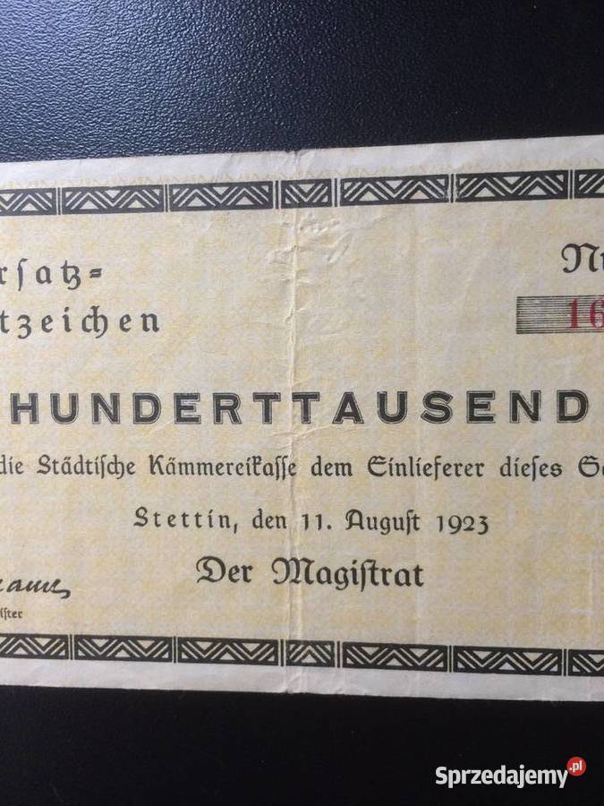 316 Banknot zastępczy Stettin Szczecin