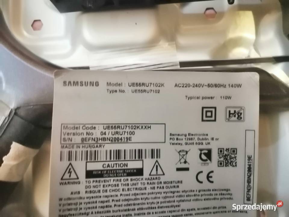 Podstawa Podswietlenie UE55RU7102K Telewizory Bydgoszcz