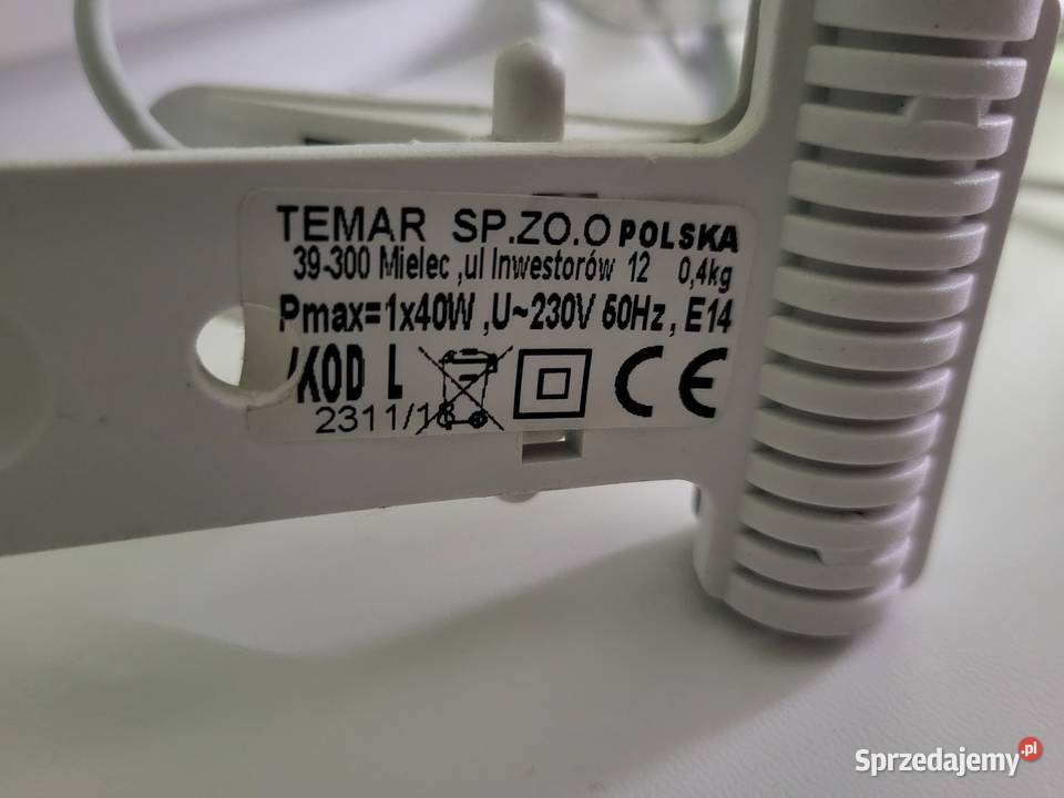 Lampa firmy Temar Biała Lolek E14 wielkopolskie