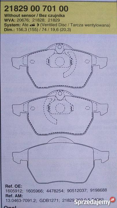 Klocki hamulcowe OPEL SAAB sprzedam