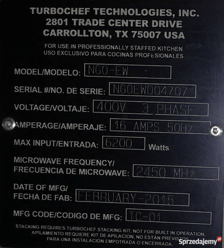 Piec konwekcyjno mikrofalowy TURBOCHEF PANINI