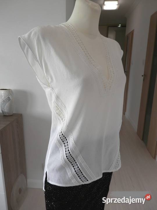 Bluzka HM Kremowa Zdobiona Koronką S Łomża