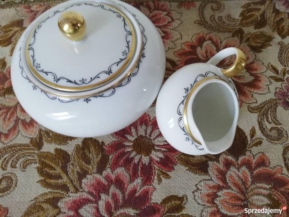 Cukiernica i mały mlecznik porcelana Gorlice