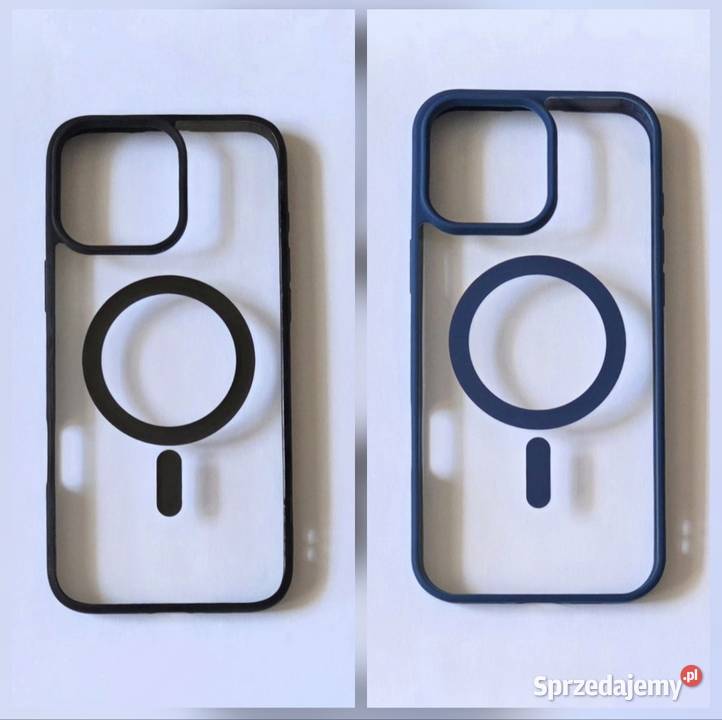 Etui przezroczyste niebieskie i czarne z MagSafe Częstochowa sprzedam