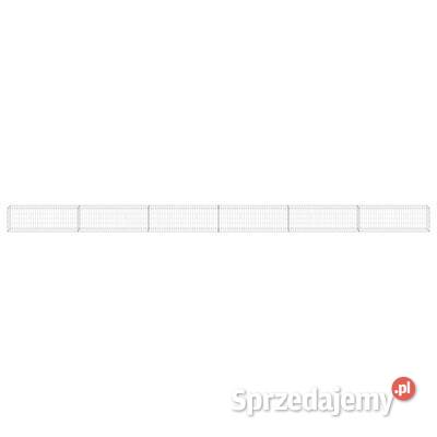 vidaXL Murek gabionowy z pokrywami stal