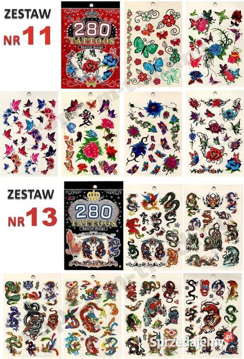 Zestaw Tatuaży Tatuaże Tymczasowe Zmywalne fioletowy Mogilany