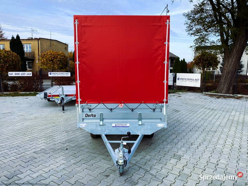 Mocna przyczepa lekka CARRO 265x15x18m PLANDEKA burtowe Kowal