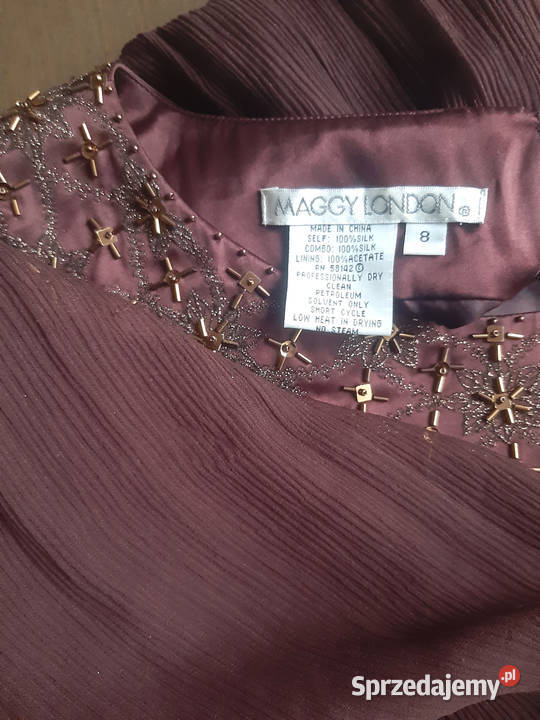 Jedwabna sukienka koktajlowa 100 jedwab Maggy Warszawa