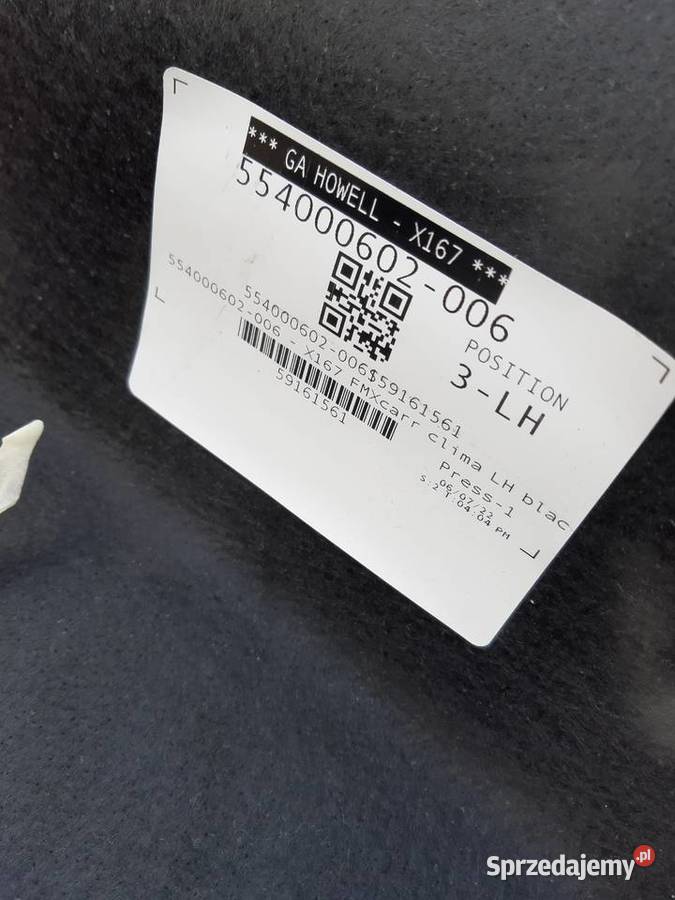 MERCEDES GLE W167 TAPICERKA BAGAŻNIKA BOCZEK L Trzciel