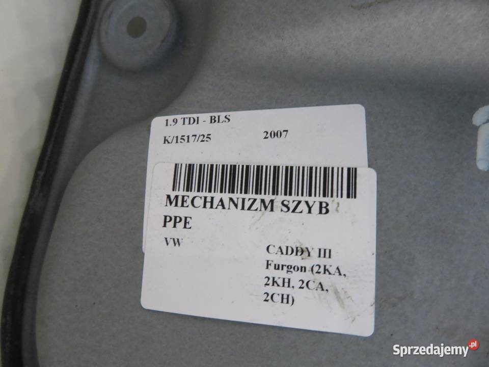 PODNOŚNIK SZYBY PRAWY PRZEDNI VW CADDY III Mechanizmy opuszczania szyb