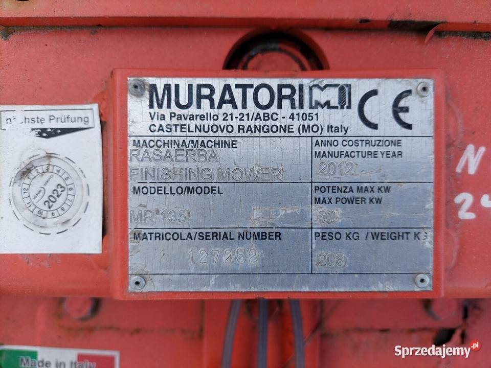 Kosiarka pielęgnacyjna Muratori MR135 mulczująca