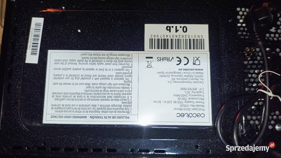 Mikrofalówka Proclean 3040 Nowa Części AGD Łęka Opatowska