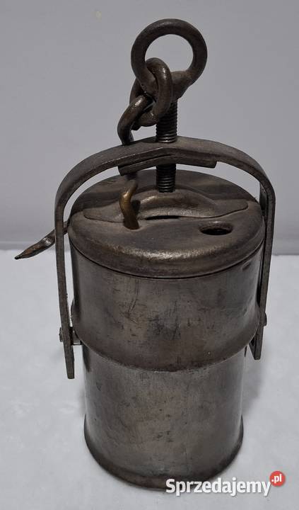 Lampa górnicza karbidowa D 34 14x11x235 998g Antyki, Sztuka, Kolekcje Czeladź