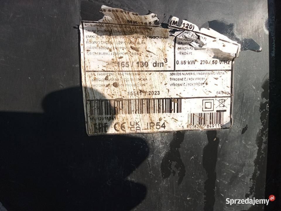 Betoniarka 160L dolnośląskie Bolesławiec