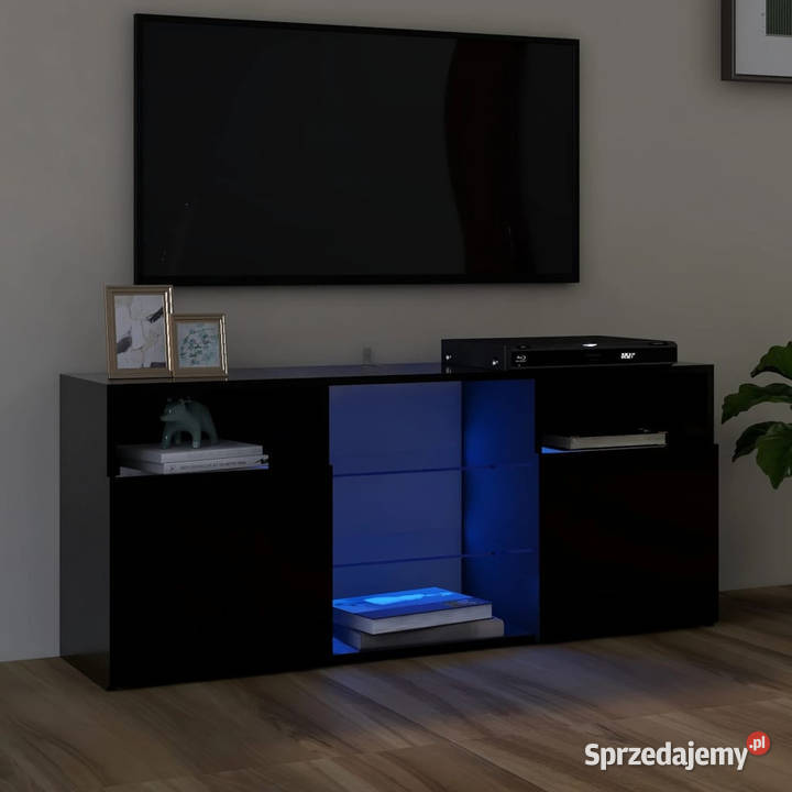 Szafka TV z oświetleniem LED czarna 120x30x50 mazowieckie Warszawa