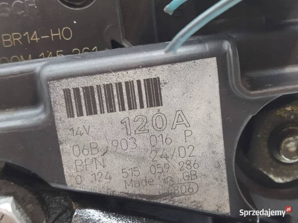 ALTERNATOR 06B903016P 18 20V Audi A4 II 20002006 Rok produkcji 2002