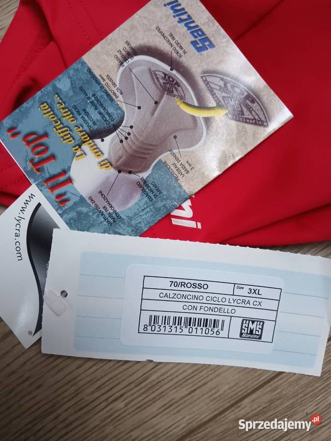 Nowe męskie spodenki rowerowe SANTINI rozmiar Wąsosz