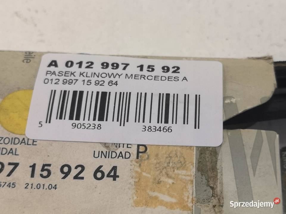 PASEK KLINOWY MERCEDES MKLASA ML 230 9805 NOWY osobowe lubelskie